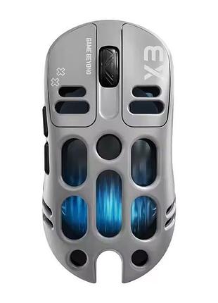 Мышь t-wolf x3 беспроводная игровая с аккумулятором, paw 3311, 12000 dpi 2,4g+bluetooth gray