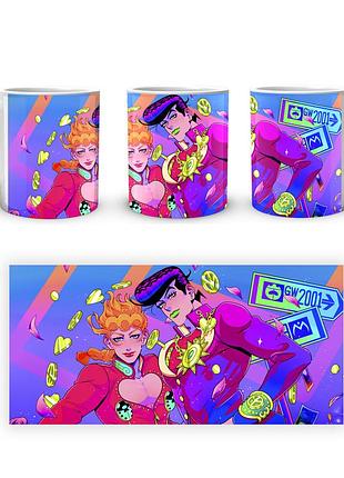 Кружка geekland невероятные приключения джоджо jojo's bizarre adventure джоске с джорно неон jj 02.421