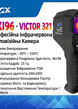 Тепловизор для аудита отопления профессиональный, тепловизионная камера, видео/фото съемка