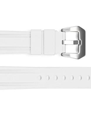 Ремінець для годинника 3001 silicone white-silver 24 мм.