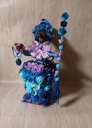 Лялька декоративна баба яга в ступці