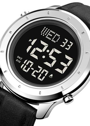 Skmei 1864lsibk silver-black leather 2