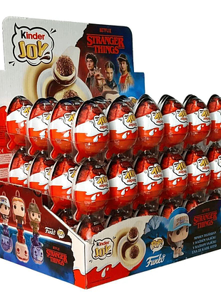 Комплект шоколадних яєць kinder joy funko netflix stranger things 72 шт по 20 г