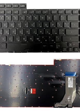 Клавіатура asus rog strix scar iii g731gv g731gw чорна без рамки прямий enter підсвітка rgb pwr ukr original prc (0kn1-911ua11)