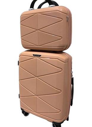 Комплект валіз madisson snowball 51304/s+va колір рожеве золото