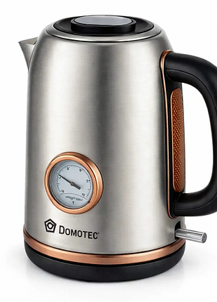 Електричний чайник domotec ms-7849, неіржавка сталь, 1,7 л, 2200 вт.