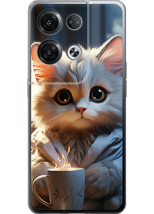 Чохол на oppo reno8 pro 5g білий кіт "5646u-2615-851"