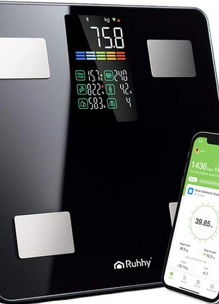 Підлогові ваги аналітичні розумні ruhhy 20675 смарт ваги із застосунком feelfit