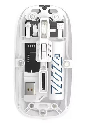 Мышь t-wolf x11 беспроводная, бесшумная с аккумулятором 2,4g+bluetooth white