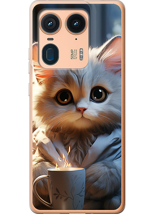 Чохол на motorola edge 50 ultra білий кіт "5646u-3760-851"