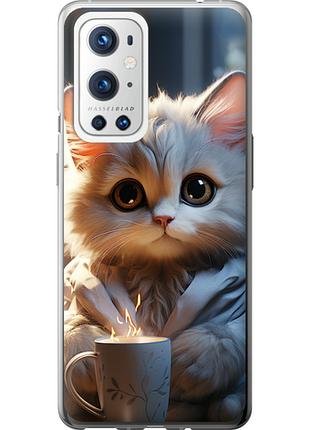 Чехол на oneplus 9 pro белый кот "5646u-2250-851"