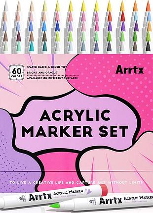 Акрилові маркери arrtx aacm-0560b new, 60 кольорів