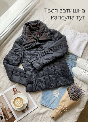 Оригінальна куртка mango waterproof l xl — чорна стьобана осіння куртка манго, водовідштовхувальна вітрівка в ідеальному стані