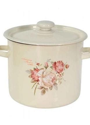 Каструля ем. 7л /2 циліндрична rose amazing flowers (milk) (і1620/2) тм idilia