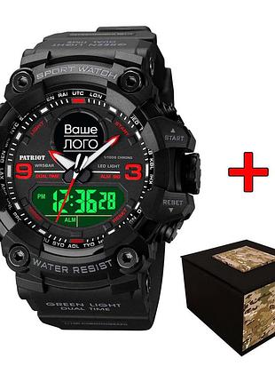 Patriot 001rdua ваше лого черные с красным + коробка