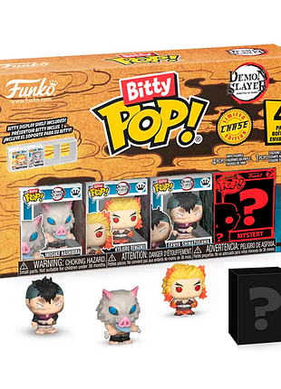 Фігурка bitty pop! клинок розсікаючий демонів demon slayer 4 pack 2,5 см bpb ds fp 01