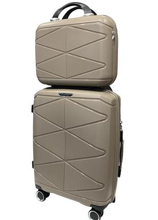 Комплект валіз madisson snowball 51304/s+va колір шампань