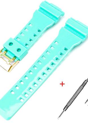 Ремінець для casio g-shock ga-100/110/120 light green-glossy gd