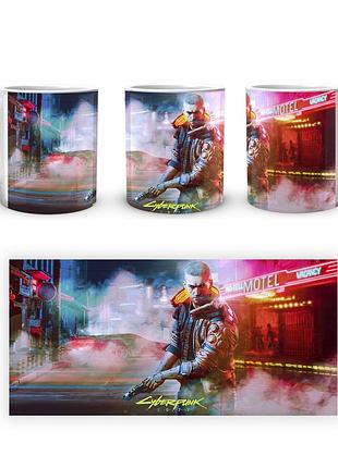 Кухоль geekland cyberpunk 2077 кіберпанк 2077 на вулиці у туман cy 02.572
