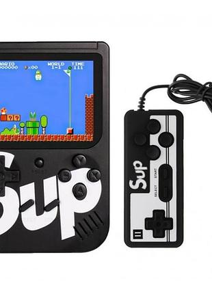 Игровая консоль приставка с дополнительным джойстиком dendy sega 400 игр 8 bit sup game черный с чёрным джойстиком