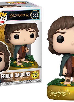 Фігурка funko pop фанко поп the lord of the rings володар кілець frodo baggins фродо беггінс glow in the dark 10см fp lr fb 1832
