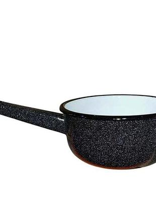 Ківш ем. 1,5л /4 без кришки чорний мармур i21082/4 тм idilia