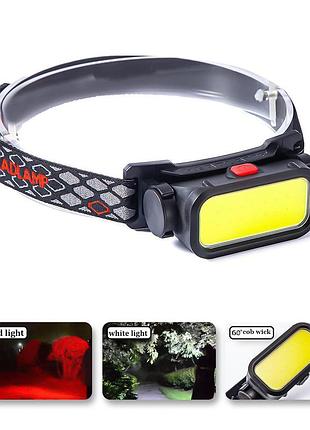 Налобный фонарик rechargeable headlamp bl-008 usb-c белый/красный свет, аккумуляторный фонарик на голову