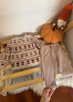 Вʼязаний кардиган і штанці zara розмір 86(12-18м) стан- ідеальний