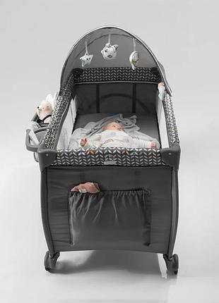 Кроватка-манеж lionelo sven plus beige olive 2