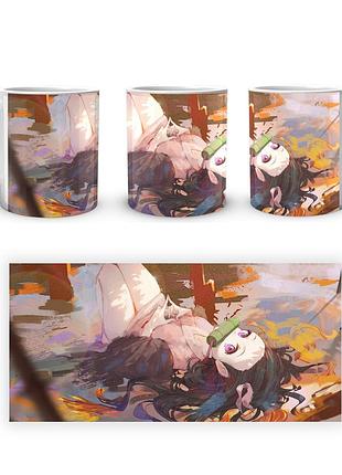 Кружка geekland demon slayer клинок, рассекающий демонов незуко лежит сложила пальцы sl 02.446