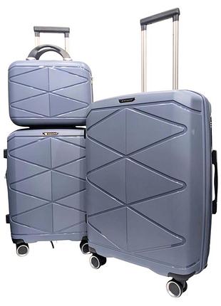 Комплект валіз madisson snowball 51304/3 колір сірий