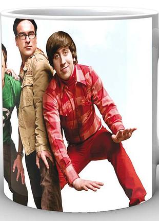 Кружка geek land белая теория большого взрыва the big bang theory на голубом фоне bb.002.11