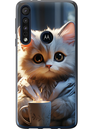 Чохол на motorola one macro білий кіт "5646u-1812-851"
