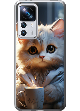 Чохол на xiaomi redmi k50 ultra білий кіт "5646u-3331-851"