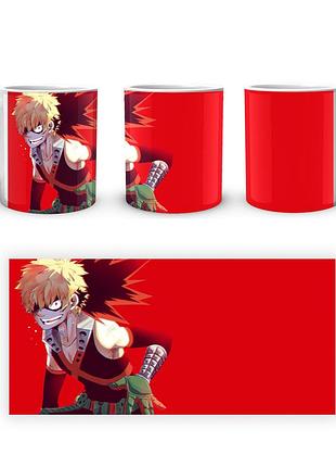 Кружка geekland моя геройская академия my hero academia бакуго в боевом костюме на красном фоне mha 02.504