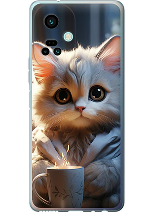 Чохол на tecno camon 19 pro (ci8n) білий кіт "5646u-2766-851"