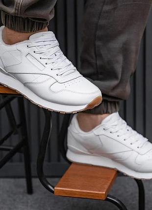 Чоловічі кросівки reebok classic білі рибок шкіряні (розміри: 41,43,44,45,46)