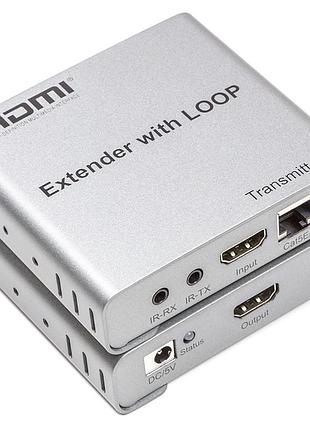 Удлинитель hdmi сигнала powerplant hdmi 4k/30hz, до 100м, через cat5e/6, loop-out (hdes12-loop)
