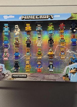 Набір мініфігурок minecraft 24 шт зі зброєю – подарунок для фанатів гри майнкрафт