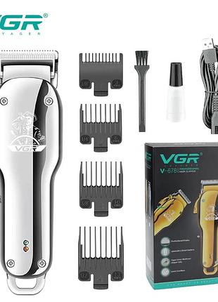 Машинка для стрижки (clipper) vgr v-678 silver, 4 насадки 3
