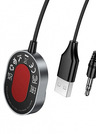 Аудио ресивер hoco e150 path car aux bluetooth receiver с кабелем (bt5.4, 1.5m) 3