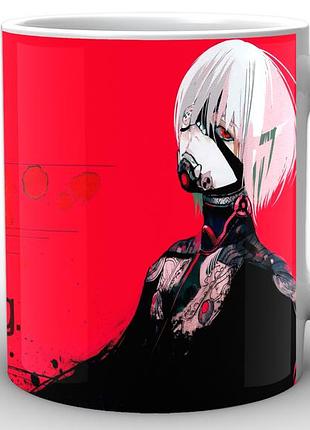 Кухоль geek land білий tokyo ghoul токійський гуль фан арт tg.02.026