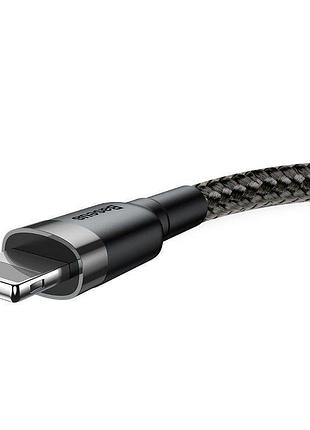 Кабель baseus cafule cable usb for lightning 2.4a 1m gray+black 6