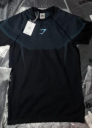 Gymshark onyx 5.0 seamless compression t-shirt black/blue