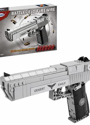 Конструктор игровой детский пистолет desert eagle 528 деталь серый