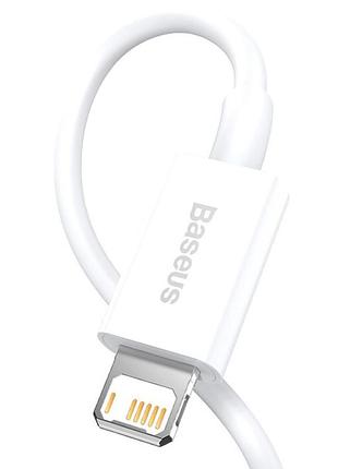 Кабель baseus superior series fast charging data cable usb to ip 2.4a 2m white 4