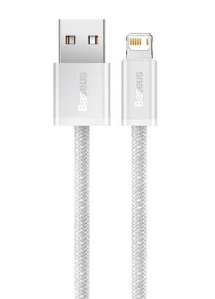 Кабель baseus dynamic series fast charging data cable usb to ip 2.4a 2m white 4