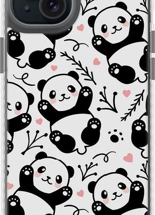 Чохол на iphone 15 plus панди "4318u-3097-851" тварини, iphone 15 plus, глянцевий, без застібки