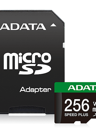 Карта пам'яті microsdxc (uhs-1 u3) a-data speed plus 256gb class 10 v30 a2 (r-180mb/s w160mb/s) (adapter sd)