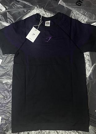 Gymshark onyx v5.0 seamless compression t-shirt black/purple